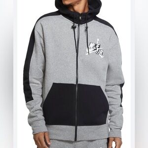 Jordan Jumpman Mens Full-Zip Hoodie Carbon Gray Size XL With Pockets